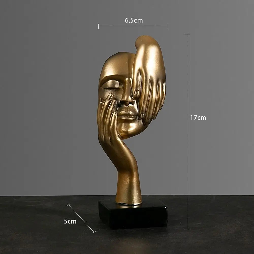 Nordic Resin Abstract Statue Desktop Ornaments Sculpture Figurines Face Character Light Luxury Art Crafts Office Home Decor