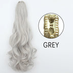 Synthetic Long Straight Claw Clip On Ponytail Hair Extensions 24Inch Heat Resistant Pony Tail Hair piece For Women Daily Party