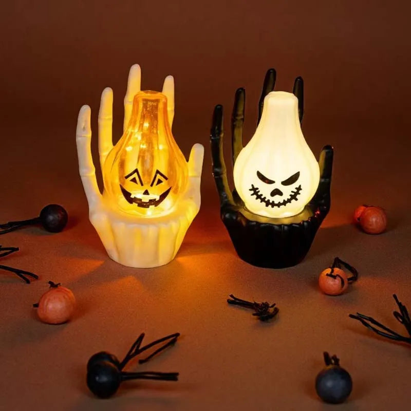 1-10PCS Halloween Party Table Decoration Prop Pumpkin Light  Ghost Hand for Haunted House Scene Setup and Holiday Atmosphere