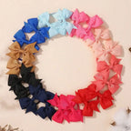 20Pcs/set 2.1inch Lovely Bowknot Hairband Ribbon Head Rope for Girls Boutique Headwear Kids Hair Accessories Gifts Wholesale