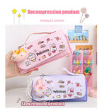 Cute Decompression Pencil Case Large Capacity Storage Bag Back to School Supplies Kawaii Korean Stationery Pen Cases