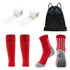 4PCS Set Non-Slip Viscose Football Socks with Drawstring Bag for Men & Women Outdoor Sports Running Basketball Leg Bandage