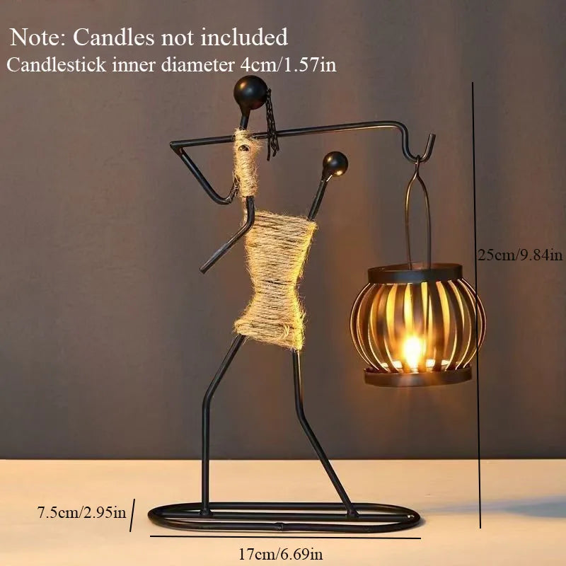 Nordic Metal Candlestick Abstract Character Sculpture Candle Holder Decors Handmade Figurines Home Decoration Art Gifts Hot 2025