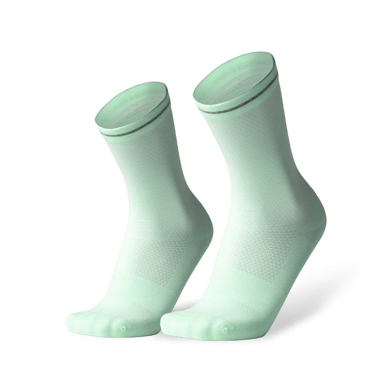 INBIKE Summer Cycling Socks Men Sports Compression Running Socks Biking Socks Crew Length Breathable Basketball Football Socks