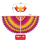 Animal Bird Wings+Mask Suit Stage Performance Peacock Owl Parrot Bird Felt Cape Halloween Bird Funny Party Cosplay Cloak