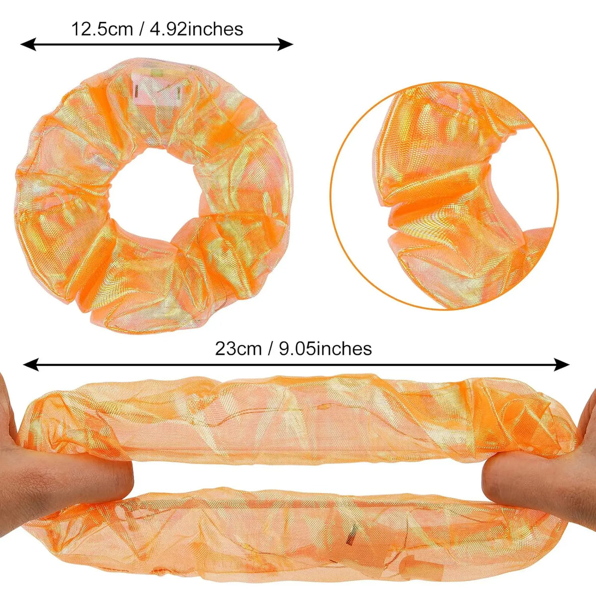 10pcs LED Scrunchies Light Up Organza Hair Scrunchy Elastic Hair Ties for Women Girl Glow in The Dark Party Supplies Neon Outfit