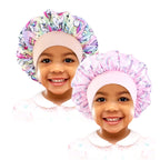 Cartoon Baby Kids Print Satin Bonnet Sleep Hat Cap for Curly Hair Adjustable Silky Satin Cap for Toddler Night Sleep Caps Beanie