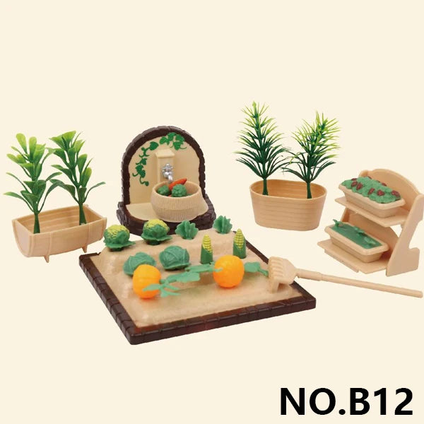 Forest Animal 1/12 Dollhouse Furniture Bedroom Kitchen Bathroom Set Miniature Simulation Dolls Accessories DIY Toys Girls
