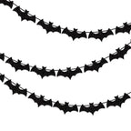 Runtowo 1set Paper Bat Banner ,Halloween Hanging Garland ,Happy Halloween Flag Party Decorations