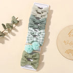 10Pcs Girls Fresh Bowknot Head Rope Sweet Printing Double Ponytail Hair Ties Bands Head Scrunchies Without Cardboard