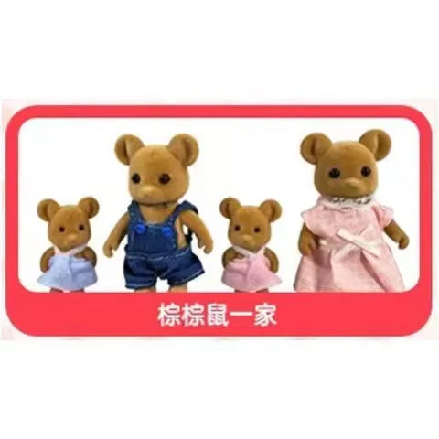 Forest Animal 1/12 Dollhouse Furniture Bedroom Kitchen Bathroom Set Miniature Simulation Dolls Accessories DIY Toys Girls