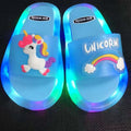 Kids Cartoon Unicorn Slippers Lighted Cute Toddler Shoes