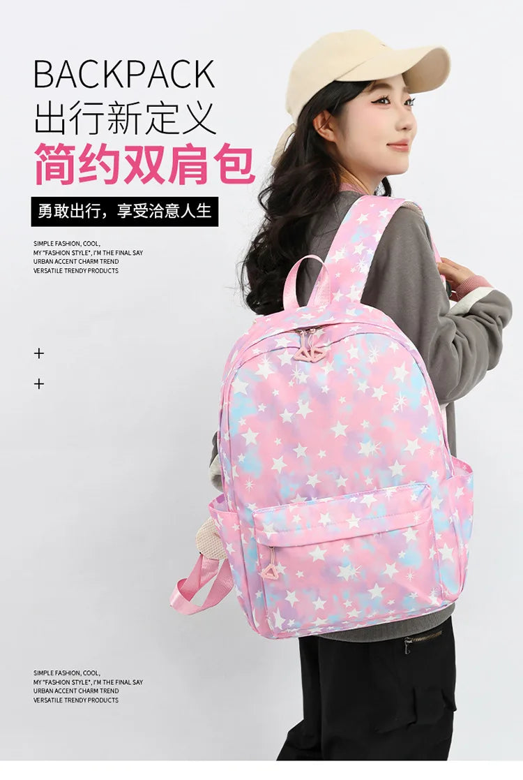 3Pcs/Set KPop Demon Hunter School Bags Girls Teens Rumi Mira Zoey Youth School Backpack Travel School Students Laptop Backpack