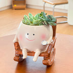 Smiling Face Swing Flower Pot for Succulents & Small Plants