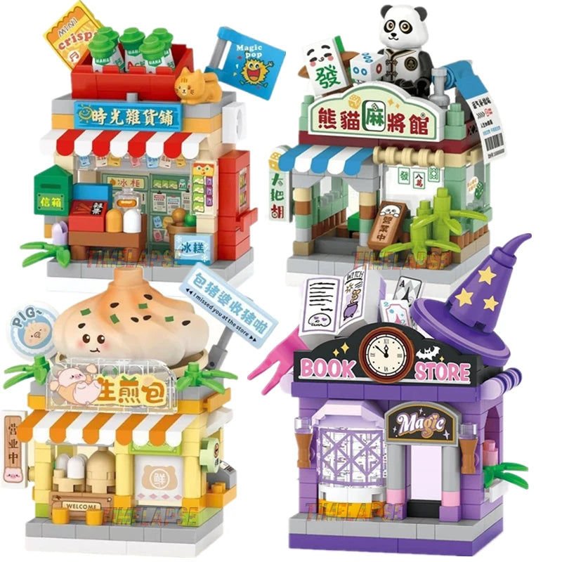 NEW Amusement Park Carousel Pirate Ship Ferris Wheel Halloween Game Street View Building Blocks Kit Girl Bricks Model Toy