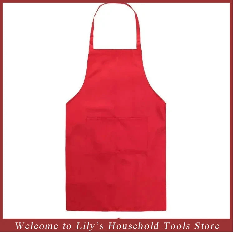 Adjustable Cooking Apron Unisex  Household Solid Color Chef Waiter Barbecue Hairdresser Adult Pocket Apron Kitchen Supplies Tool