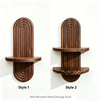1Pc Boho Style Wooden Wall Shelves - Geometric Wall Mounted Shelves, Natural Wood Finish, Modern Home Decor, Plant Decorative