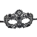 Black Lace Masquerade Eye Mask Hollow Out Venetian Mask Adjustable Ribbon Tie Halloween Carnival Party Cosplay Costume Accessory