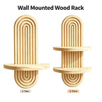 1Pc Boho Style Wooden Wall Shelves - Geometric Wall Mounted Shelves, Natural Wood Finish, Modern Home Decor, Plant Decorative