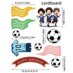 Football Boy Cake Topper Soccer Player Doll Decor for Birthday Party Sports Theme Childrens Celebration Supplies Cupcake Decor