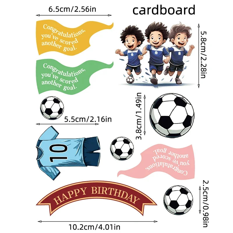 Football Boy Cake Topper Soccer Player Doll Decor for Birthday Party Sports Theme Childrens Celebration Supplies Cupcake Decor