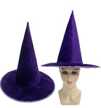 Halloween Witch Hat Flannel Wizard Costume Hat for Parties