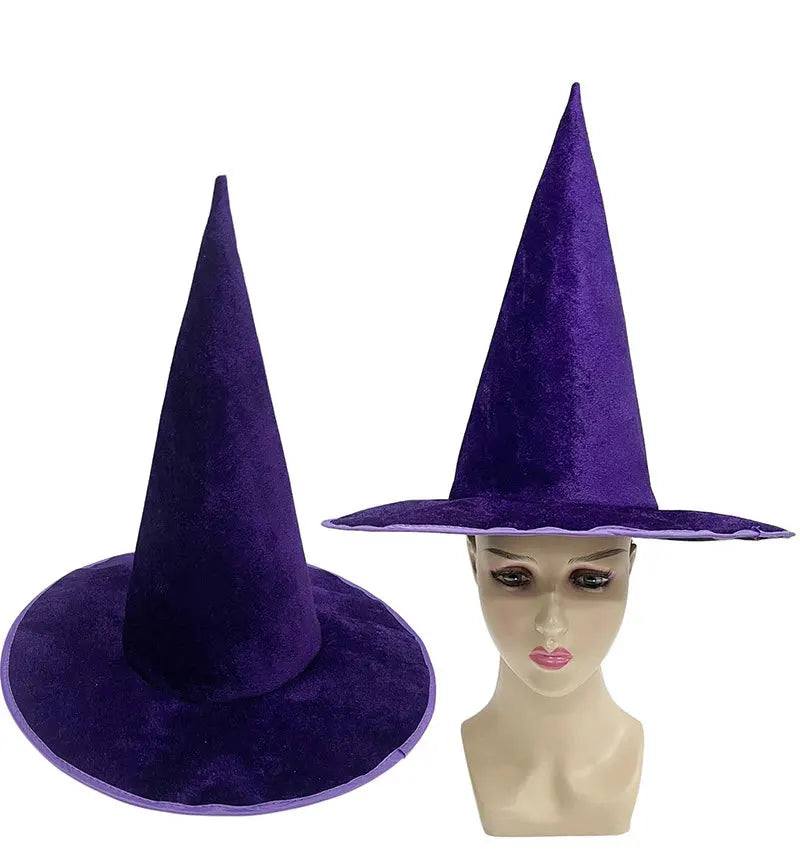 Halloween Witch Hat Flannel Wizard Costume Hat for Parties