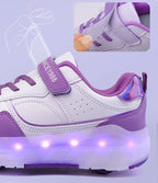 Light Up Roller Shoes Kids LED Sneakers USB Charge Sport Shoes