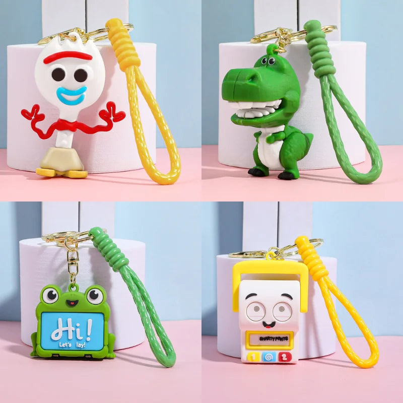 Disney Toy Story Figure Keyring Woody Buzz Alien Smarty Pants Car Keychain Cute Doll Pendant Birthday Christmas Gift for Kids