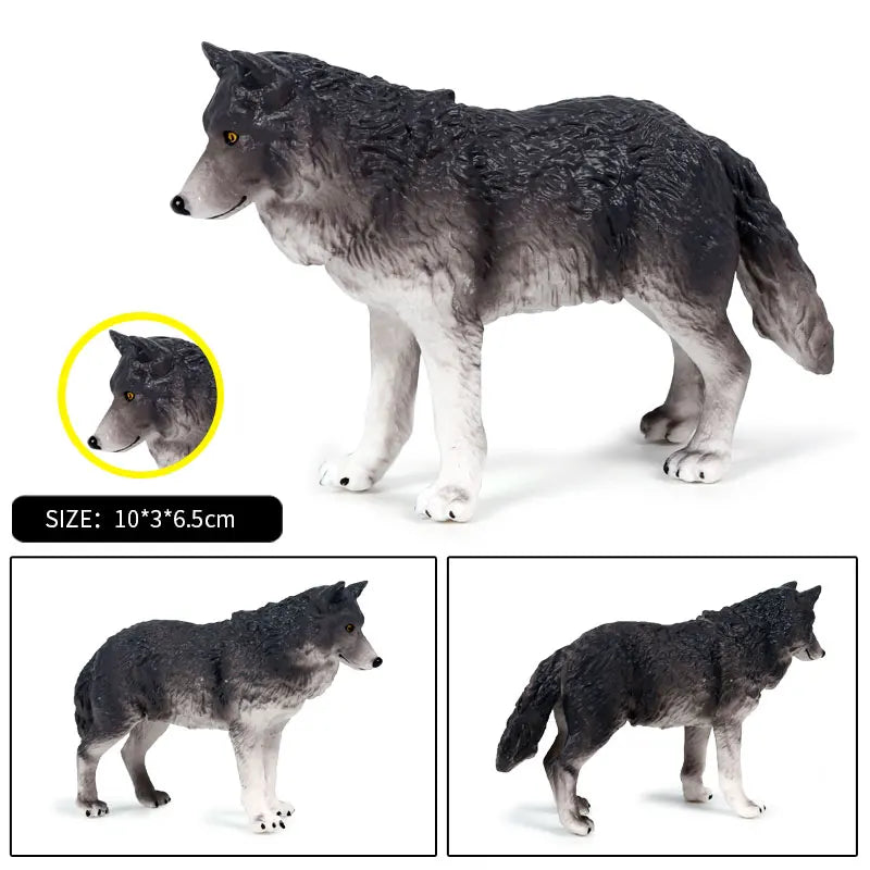 Oenux Wild Beast Animals Small Gray Wolf Maned Wolf Baby Wolves Simulation Model Action Figures Collection PVC Gift Kid Toy Gift