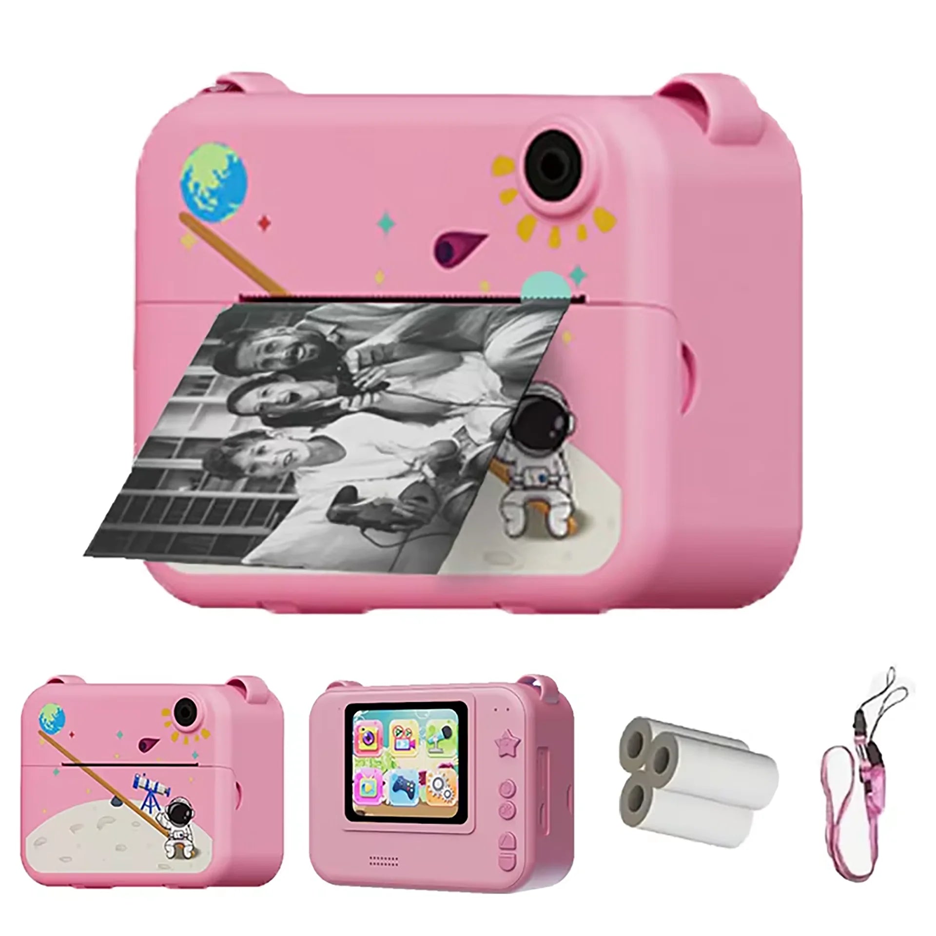 Kids Camera Digital Children Camera 1080P HD Mini Thermal Printer Video Recorder with Instant Print Photo Festive Gift for Kids