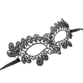 Black Lace Masquerade Eye Mask Hollow Out Venetian Mask Adjustable Ribbon Tie Halloween Carnival Party Cosplay Costume Accessory