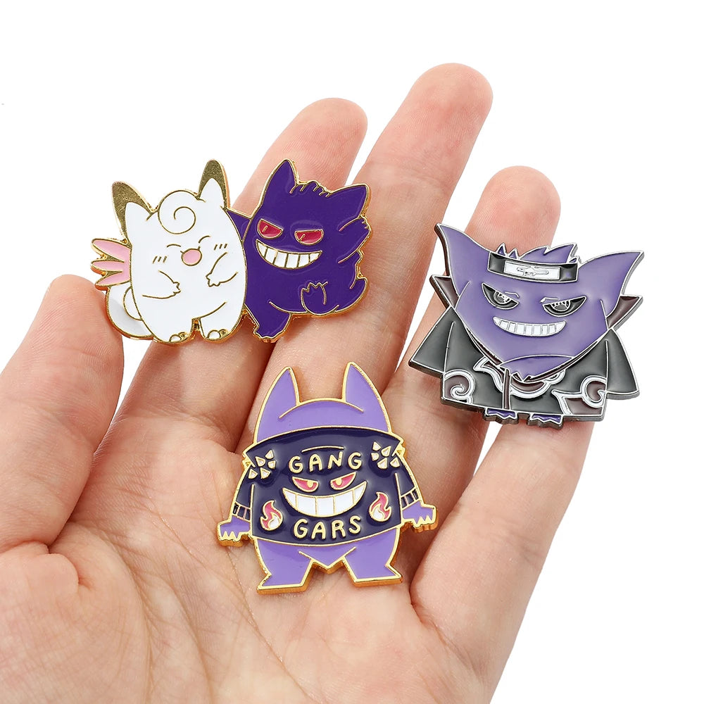 Gengar Cartoon Brooches Anime Enamel Lapel Pins for Backpack Accessories Fans Collection Brooches Jewelry Gift