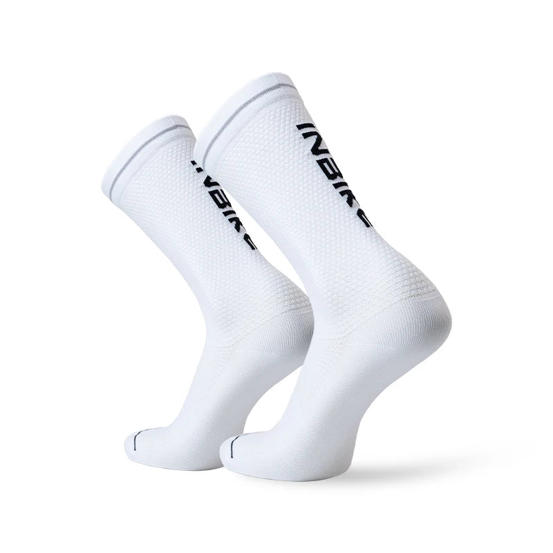 INBIKE Summer Cycling Socks Men Sports Compression Running Socks Biking Socks Crew Length Breathable Basketball Football Socks
