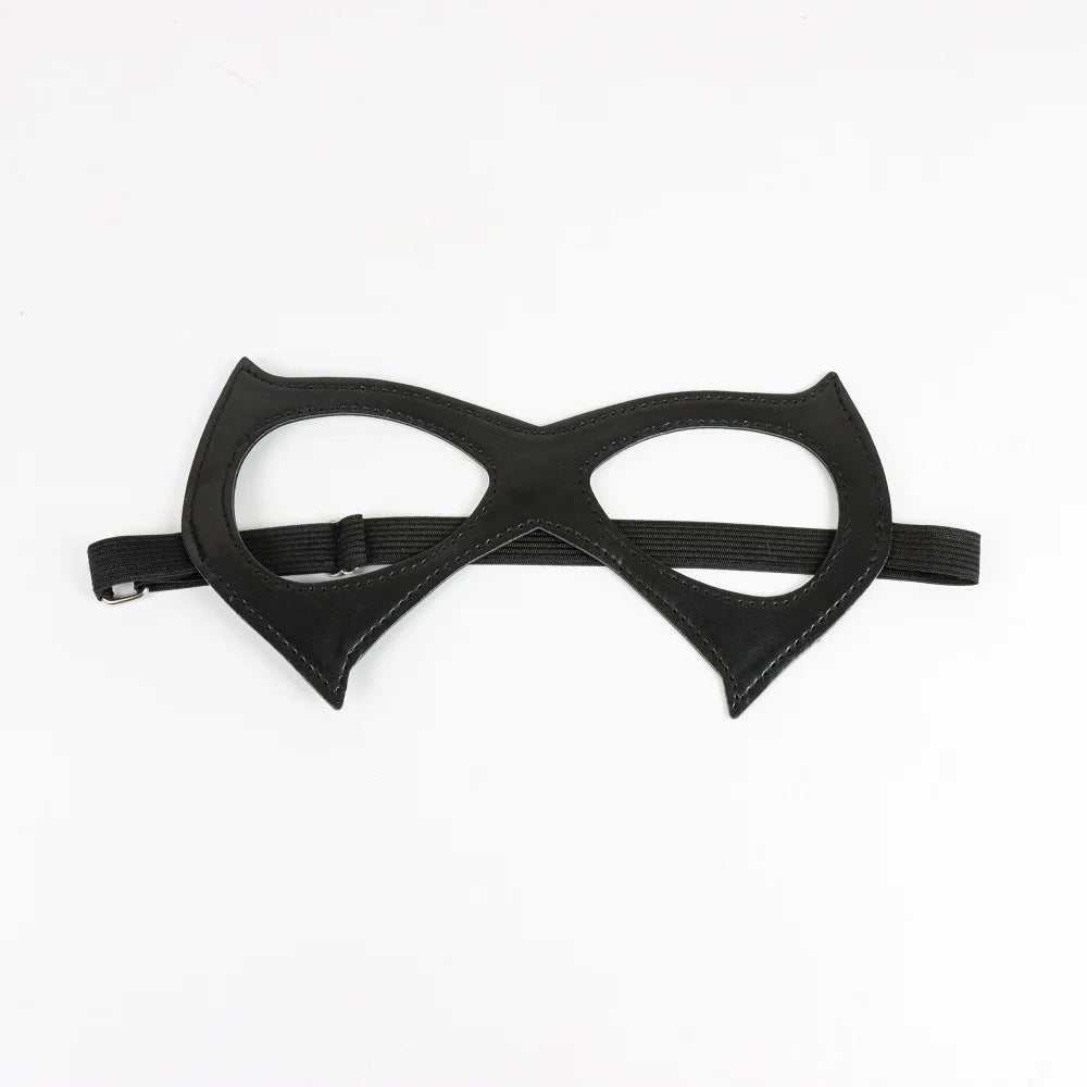 Catwoman Mask Masquerade, Face Cat Kitten Leather Mask for Women Women Girls Cosplay Mask for Halloween Carnival Party