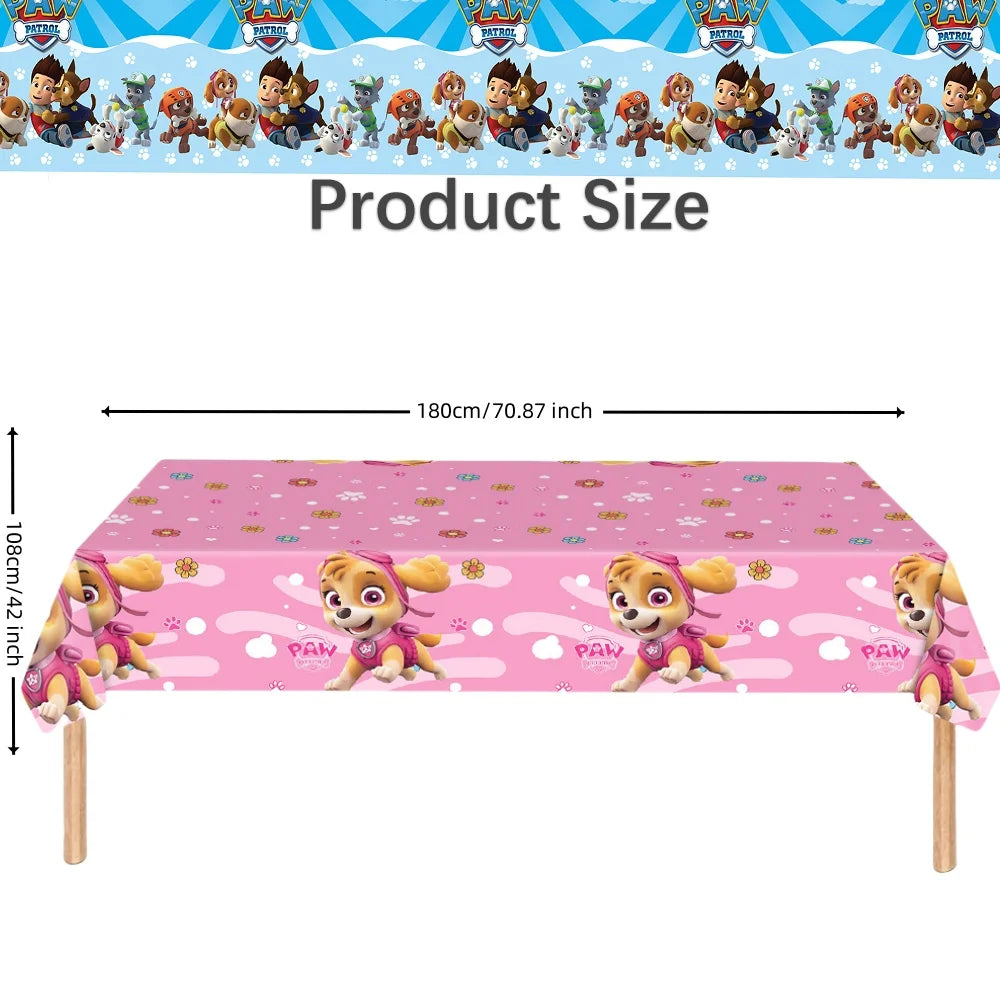 Birthday Paw Patrol Tablecloth Disposable Table Cloth Table Cover Paw Patrol Birthday party Decoration Party Favors supplies
