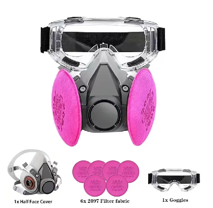 6200 Half Face Respirator Mask – Filter & Goggles Set