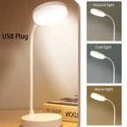 Flexible LED Desk Lamp with 3-Level Dimmer, USB Powered, Eye-Caring, Warm, White Light, Perfect for Home, Office, Reading, Study