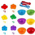 Kids Sorting Counting Toys Rainbow Color Classification Bowls Set