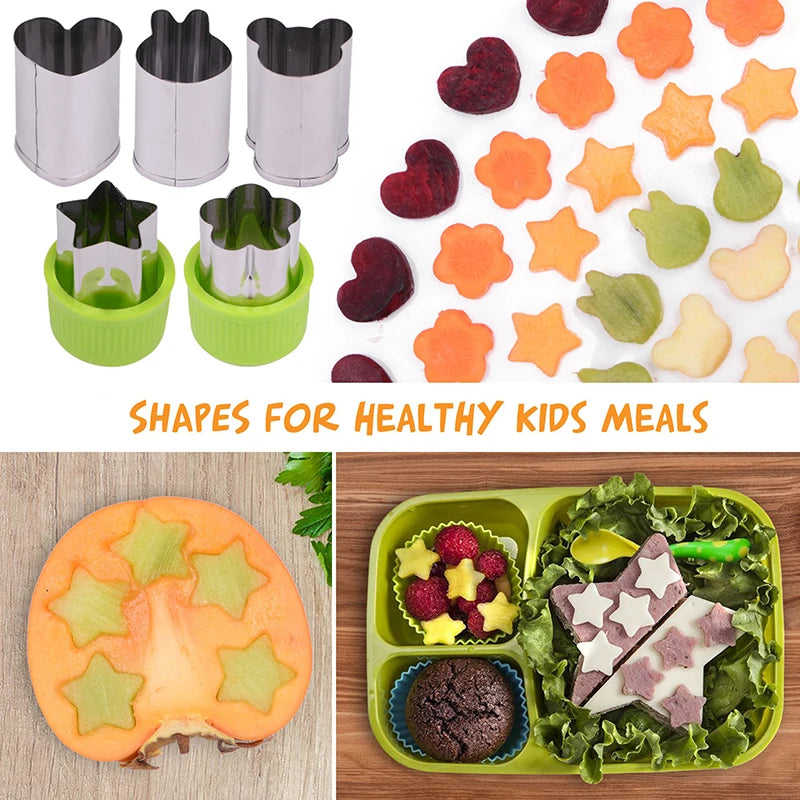 Sandwich Cutters Set for Children Food Cookies Bread Mold Maker Fruit and Vegetable Shapes Cutting Mould Baking Tools for Kids