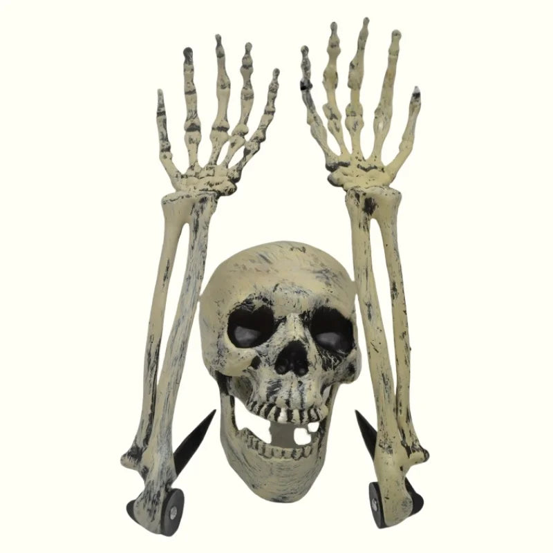 1/6pcs Skeleton Bone Garden Ground Stakes Skull Head & Hand for Halloween Home Yard Ground Insert Holiday Party Decor Ghost Hand