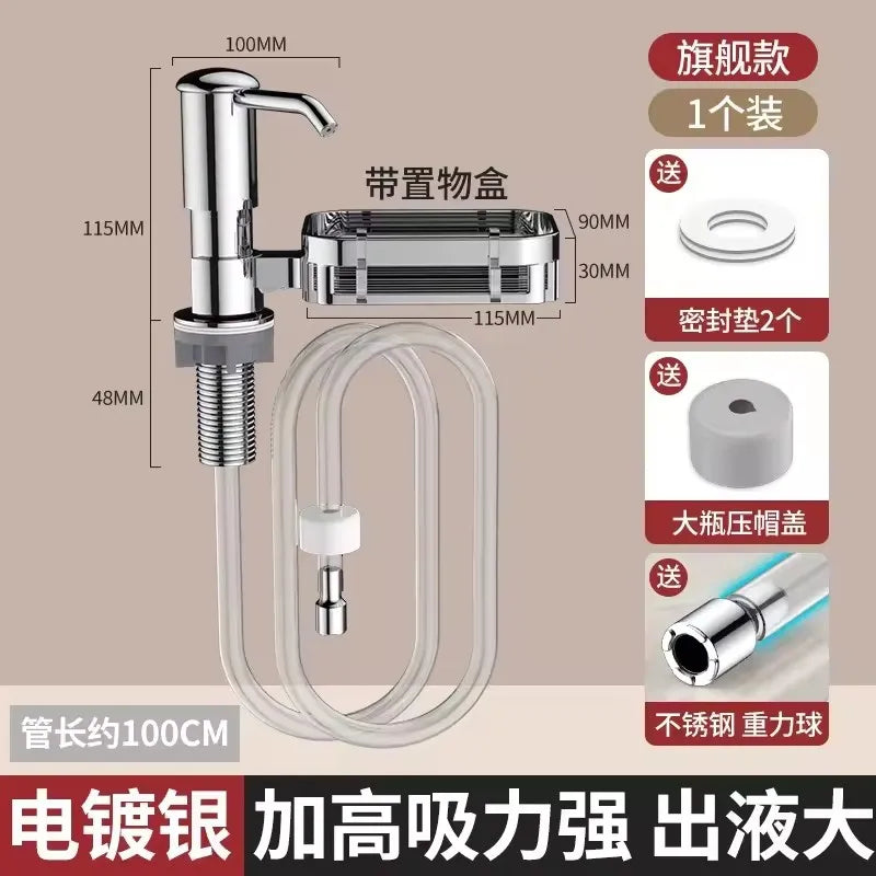 Soap Dispenser for Kitchen Sink, Kichen Sink Soap Dispenser, Extension Tube Kit, Under Sink Soap Dispenser Pump, No Need More Re