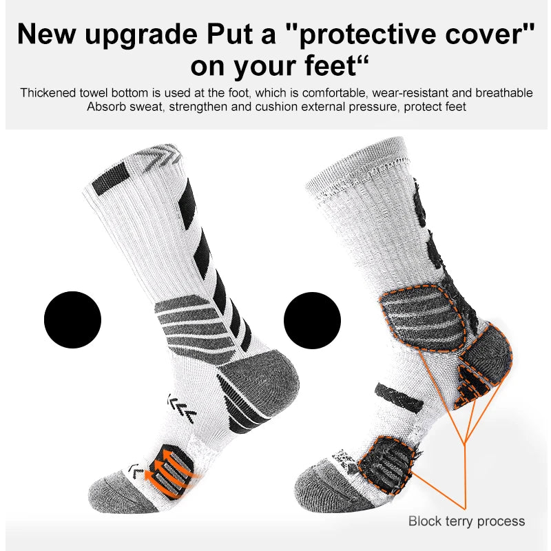 X-TIGER Sports Cycling Socks Breathable Cotton Aero Socks Bicycle Sock Running Hiking Camping Football Basketball Socks Unisex