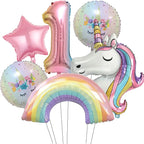 Rainbow Unicorn Foil Balloon 32inch Gradient Number Balloon Unicorn Party Supplies Unicorn Birthday Party Decoration Baby Shower