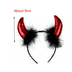 Red Devil Horns Headband Horror Animal Headpiece Cosplay Demon Halloween Party Costume Accessories Magic Wand Xmas Gifts