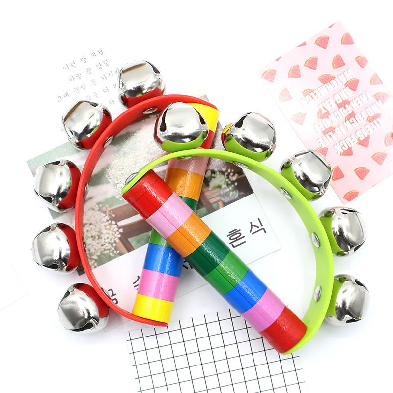 Rainbow Handheld Bell Musical Toy – Colorful Percussion Instrument
