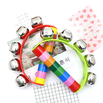 Rainbow Handheld Bell Musical Toy – Colorful Percussion Instrument