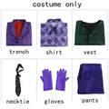 6PCS/Set Men's Vintage Retro Full Set Green Trench Coat Vest Shirt Pants Gloves Tie for Halloween Party
