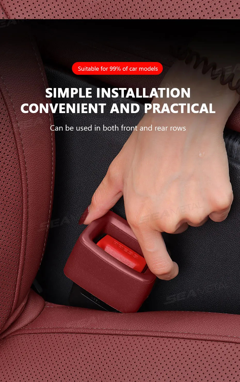 SEAMETAL Car Seatbelt Guard Seat Belt Holder EVA Buckle Protective Cover Upright Device Card Slot Bracket Car Accessories