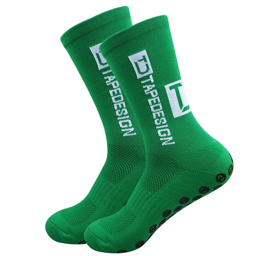 1 Pair Non Slip Soccer Socks Men Non Skid Grip Football Basketball Sport Cycling Socks 2025 New